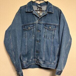 Vintage 90s Medium Wash Denim Button Down Jacket